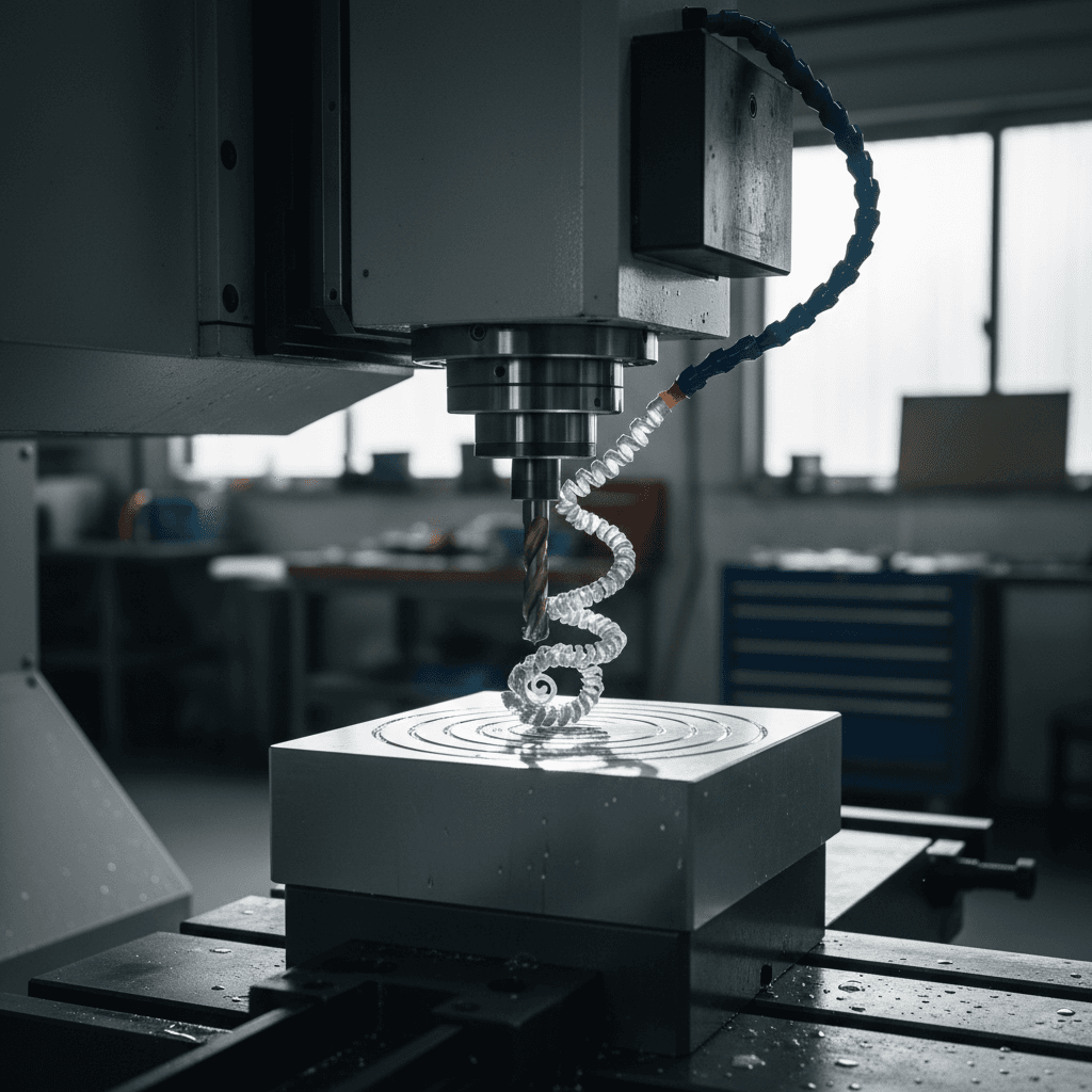 Precision machining in progress